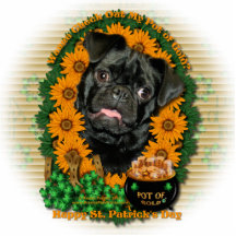 St. Patricks - Topf Gold - Mops - Ruffy Foto Figuren