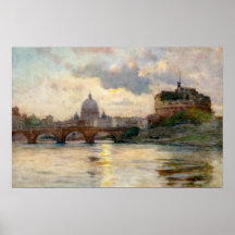 St Peter Rom vom Tiber Posterdrucke
