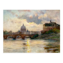 St Peter Rom vom Tiber Postkarte