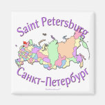 St. Petersburg-Stadt-Russland-Karte Kühlschrankmagnet