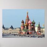 St. Russische Kathedrale des Basilikums auf dem Ro Poster