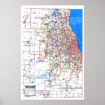 Staats-Gesetzgebungsbezirke - Nordostillinois Plakatdrucke
