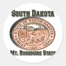 Staats-Siegel South Dakota der Mount Rushmore Aufkleber