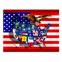 Staatsflagge USA Amerika Postkarten