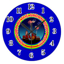 Stadt der Akron-Nachtleben-Uhr