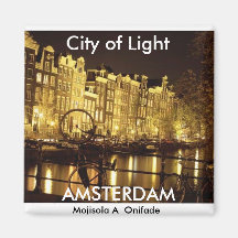 Stadt des Lichtes (Amsterdam) - besonders angefert Kühlschrankmagnet