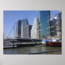 Stadt-Hafen-Boote Poster