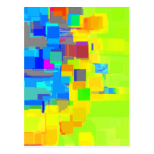 "Stadt im Himmel" geometrische Kunst Postkarte