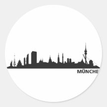 Stadt München - Skyline 1c Aufkleber