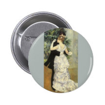 Stadt-Tanz durch Renoir, Vintage Impressionismus-K Anstecknadelbutton