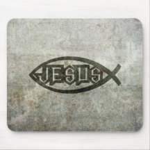 Städtische konkrete Jesus-Fische Mousepad