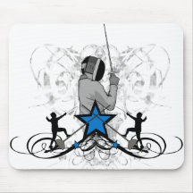Städtische und angesagte fechtende Illustration Mousepad