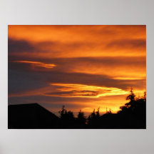 Städtischer Sonnenuntergang Plakatdruck