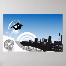 Städtisches Freistil-Snowboarding-Plakat