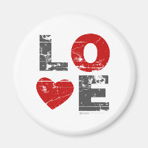 Städtisches romantisches des Vintagen Liebe-Herz-V Kühlschrankmagnet