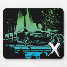 städtisches turbo_X mousepad - Grün/Blau