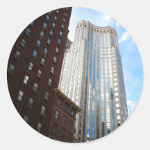 Stadtmitte-Wolkenkratzer-Reflexion, New York City Aufkleber