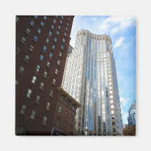 Stadtmitte-Wolkenkratzer-Reflexion, New York City Kühlschrankmagnet