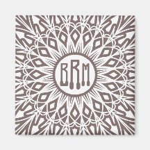 Stahlgrau-gewirkter Spitze-Monogramm-Magnet Kühlschrankmagnet