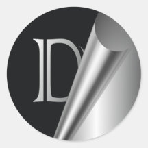Stahlschalen-Monogramm "D " Runder Aufkleber
