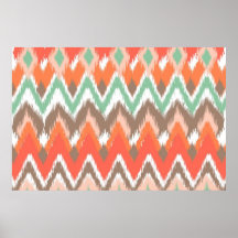 Stammes- aztekischer Zickzack Zickzack stripes ika Plakate