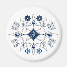 Stammes- buddhistische Symbole Kühlschrankmagnete