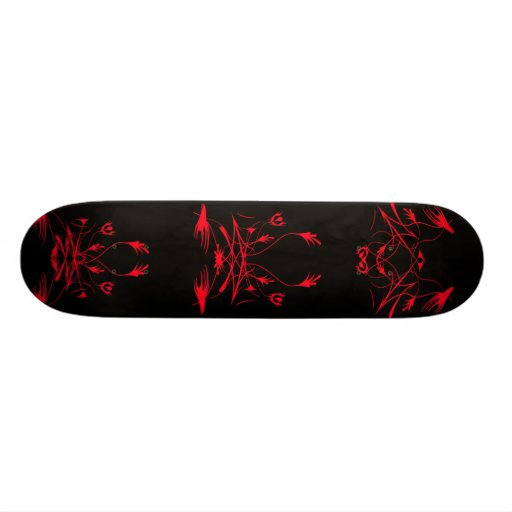 Stammes- Grafik-Skateboard - Schwarzes u. Rot Skateboard Brett