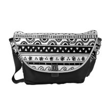 Stammes- Schwarzweiss-Muster Kurier Taschen