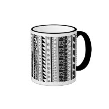 Stammes- Schwarzweiss-Muster Tee Tasse