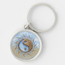 Stammes- Stein u. Wasser Yin Yang Schlüsselbänder