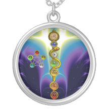 STANGE VON ASCLEPIUS MIT 7 CHAKRAS, GEISTIGE ENERG AMULETT