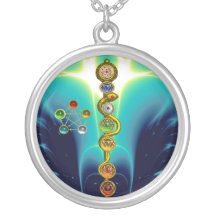 STANGE VON ASCLEPIUS MIT 7 CHAKRAS, GEISTIGE ENERG PERSONALISIERTER SCHMUCK