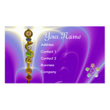 STANGE VON ASCLEPIUS MIT 7 CHAKRAS, GEISTIGE ENERG VISITENKARTE