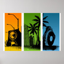 Stanton Turntable-Stadt-Plakat - DJ-Disc-Jockey