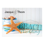 Starfish-informelle Strand-Hochzeit Personalisierte Einladungskarte