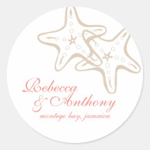 Starfishhochzeitsaufkleber