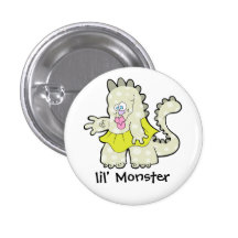 STARKER KLEINER GRÜNER DINO-MONSTER-KNOPF ANSTECKNADELBUTTON