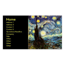 Starry Nacht Van Gogh, Vintage feine Kunst Visitenkartenvorlage