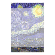 Starry Nacht Van Gogh, Vintager Post-Impressionism Bedrucktes Büropapier