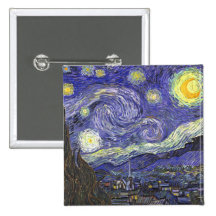 Starry Nacht Van Gogh, Vintager Post-Impressionism Anstecknadelbuttons