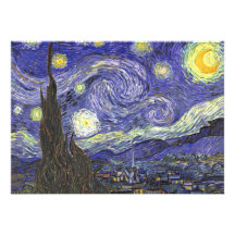 Starry Nacht Van Gogh, Vintager Post-Impressionism Personalisierte Einladung