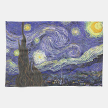 Starry Nacht Van Gogh, Vintager Post-Impressionism Küchenhandtuch