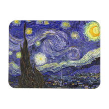 Starry Nacht Van Gogh, Vintager Post-Impressionism Recchteckiger Magnet