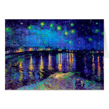 Starry Nachtrhône-feines Vintages Van Gogh Grußkarten