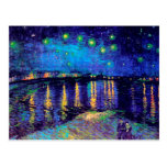 Starry Nachtrhône-feines Vintages Van Gogh Postkarte
