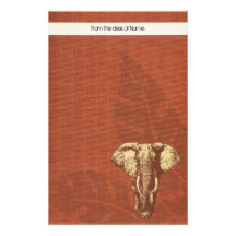 Stationärer Safari-Elefant Individuelle Büropapiere