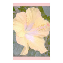 Stationäres Papier der PastellHibiskus-Blume Personalisiertes Druckpapier