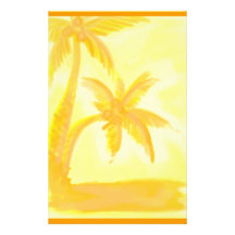 Stationäres Papier des orange Palme-Aquarells Individuelles Druckpapier