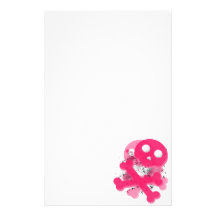 Stationäres Papier des rosa Schädels Bedrucktes Büropapier
