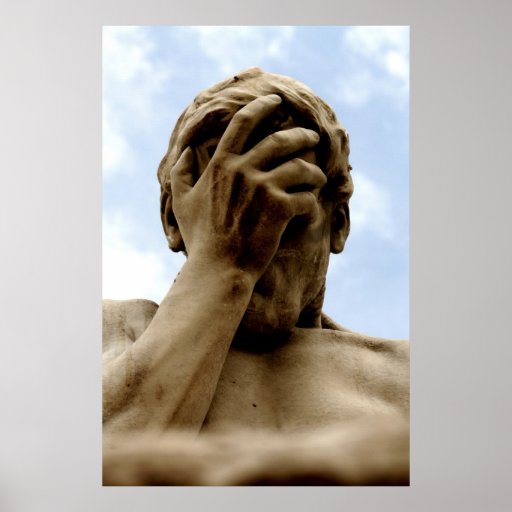 Statue-Kopf-in der Hand Kunst-Drucke auf Verkauf Plakatdruck